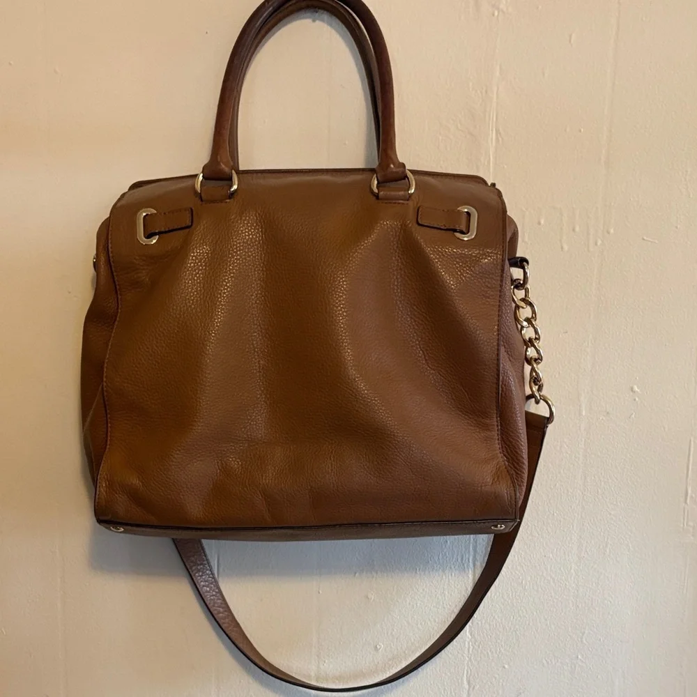 Michael Kors Hamilton Tan Leather Satchel - Picture 8 of 12